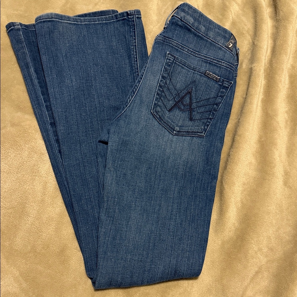 7 For All Mankind Dark Blue Boot Cut Jeans A pocket